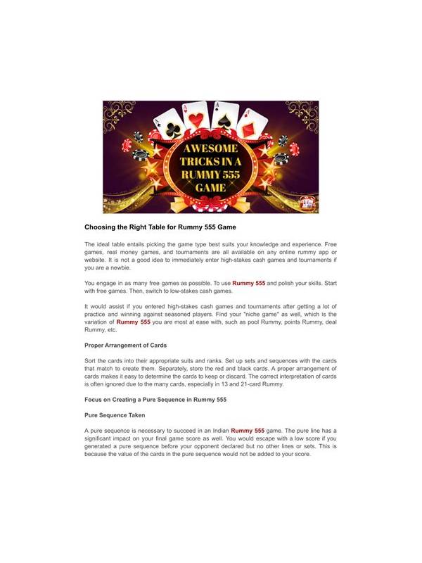 Choosing a Rummy Table by Information, Not Excitement
