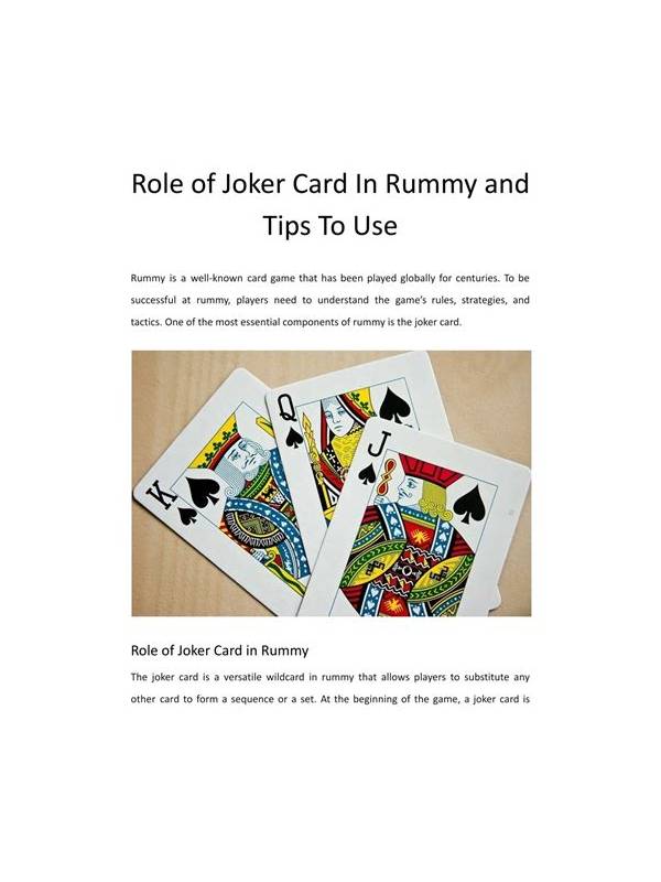 Rummy Tips: Use a Role Label for Every High Card